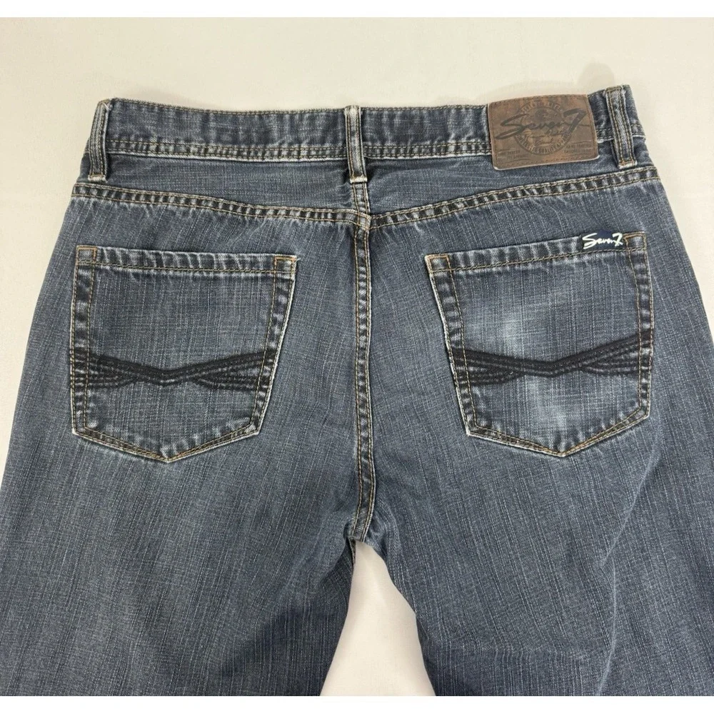 Seven7 Jeans Blue‎ Straight Fit Medium Wash Mens Size 32X32 - Actual 32X30